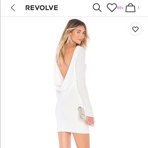 White Long Sleeve Backless Cocktail Dress